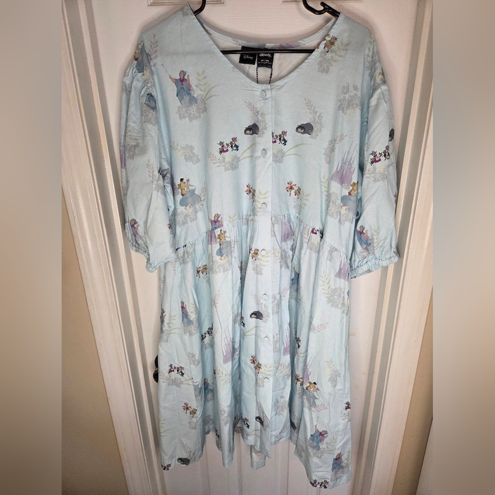 Disney Light Blue Character Print Dress